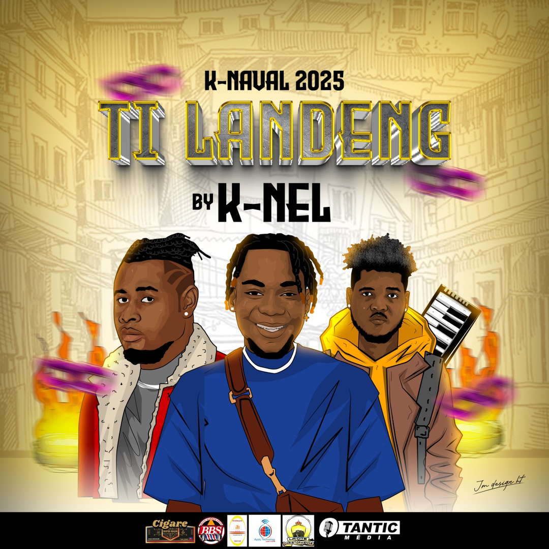 Illustrated cover artwork for Ti Landeng by K-Nel